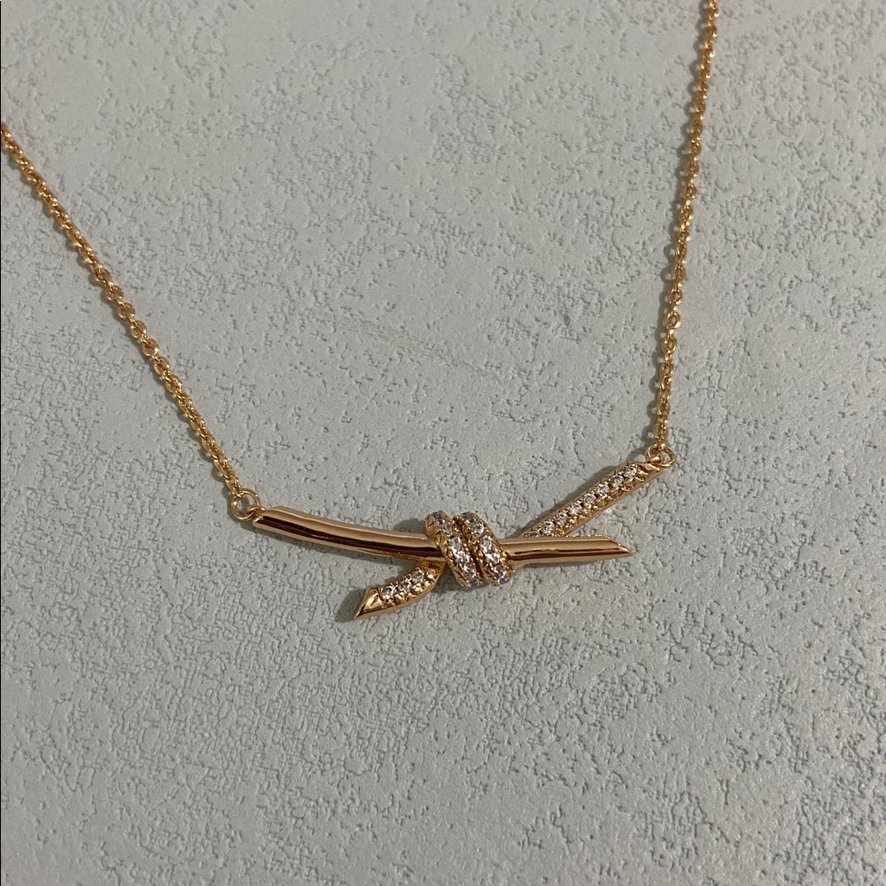 Tiffany & Co. Rose Gold Knot Pendant Necklace